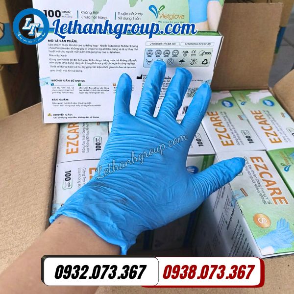 găng tay y tế ezcare vietglove xanh s giá sỉ giá rẻ hcm