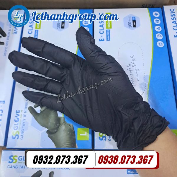 găng tay y tế nitrile đen ssglove giá sỉ