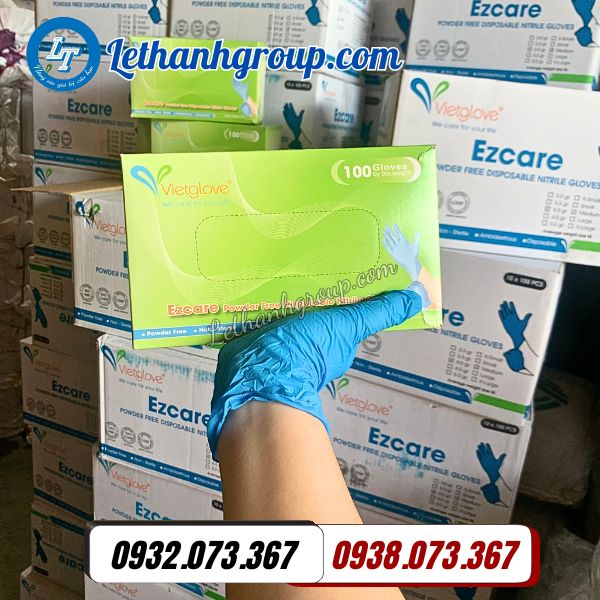găng tay y tế nitrile vietglove không bột giá sỉ thùng 1000 chiếc