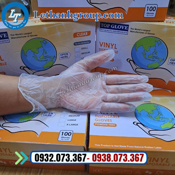 găng tay y tế vinyl trong suốt giá sỉ ưu đãi cho đại lý
