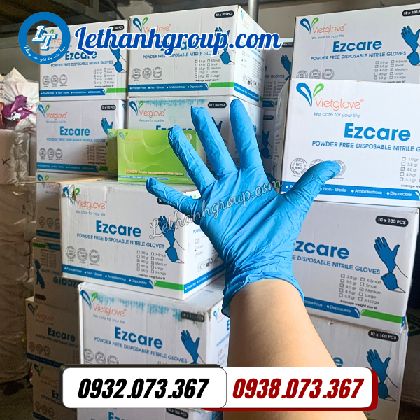 găng tay y tế xanh không bột giá sỉ đủ size