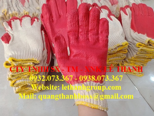 Găng tay llen nhúng nhựa đỏ Găng tay llen nhúng nhựa đỏ
