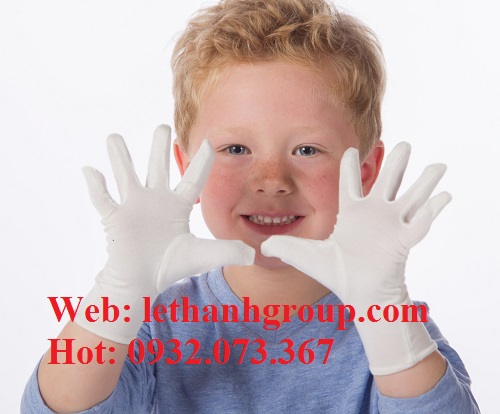 Găng tay vải thun trắng