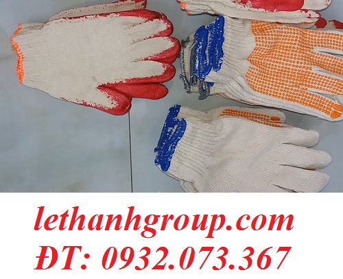 Găng tay len phủ hạt nhựa Găng tay len phủ hạt nhựa