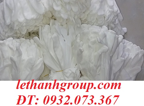 găng tay thun cotton trắng