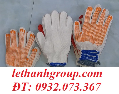 Găng tay len phủ hạt nhựa Găng tay len phủ hạt nhựa