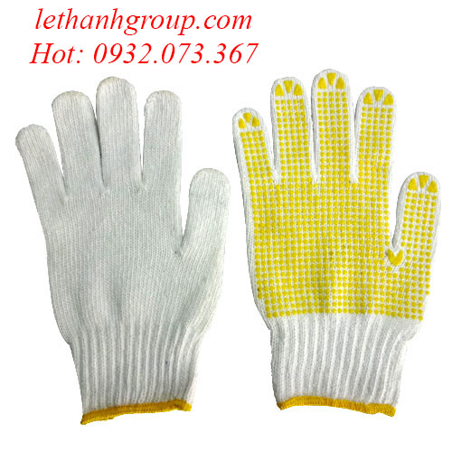 Găng tay len phủ hạt nhựa