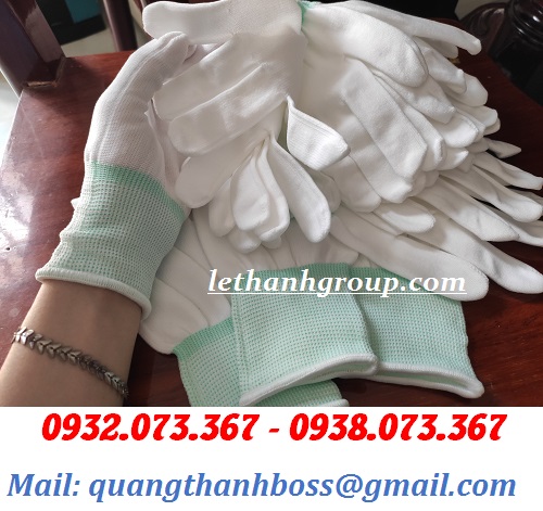 BAO TAY VẢI MỎNG TRẮNG VIỀN CỔ XANH