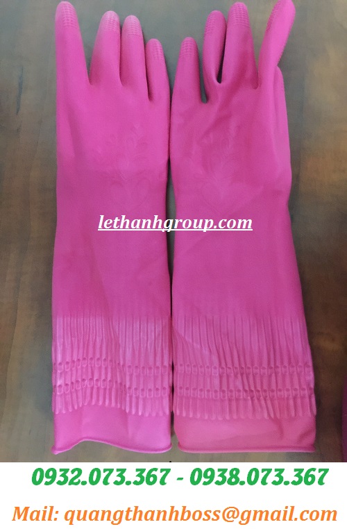 GĂNG TAY CAO SU HÀN QUỐC MÀU HỒNG