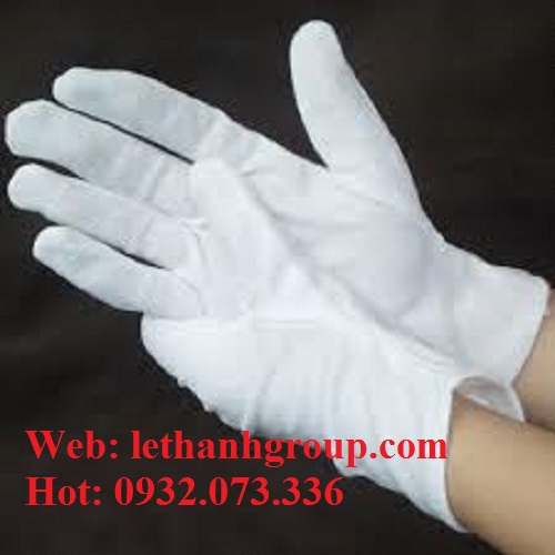 Găng tay vải thun trắng