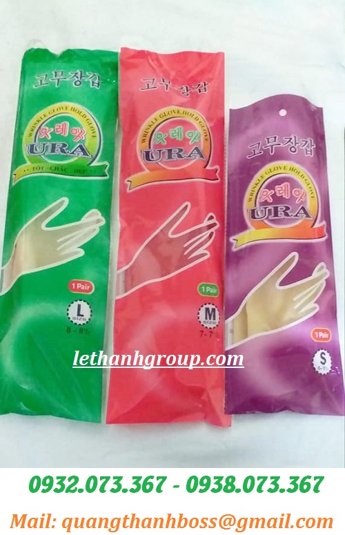 GĂNG TAY CAO SU URA ĐỦ SIZE