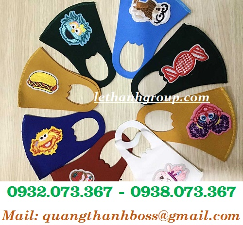 KHẨU TRANG VẢI SU THÊU HÌNH NGỘ NGHĨNH