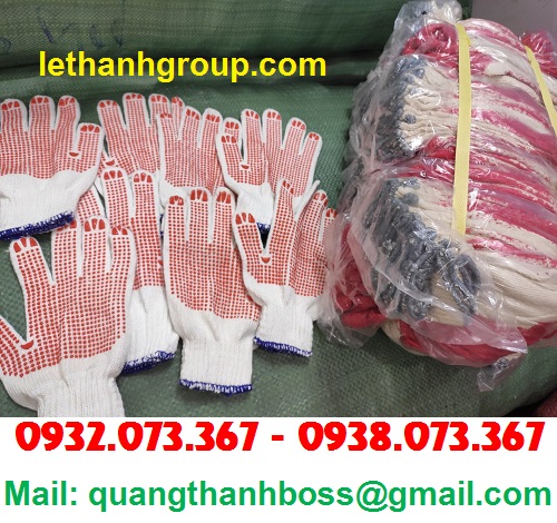 Găng tay phủ hạt nhựa màu đỏ Găng tay phủ hạt nhựa màu đỏ