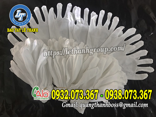 GĂNG TAY TRẮNG POLY LETHANHGROUP, SẢN XUẤT GIÁ RẺ TPHCM GĂNG TAY THUN TRẮNG L+4