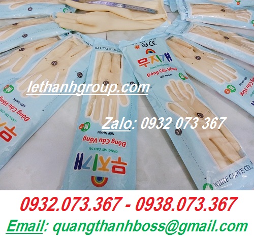 GĂNG TAY CAO SU ĐÔNG CẦU VỒNG MÀU KEM