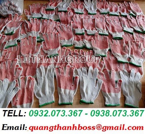 BAO TAY PHỦ HẠT NHỰA ĐỎ