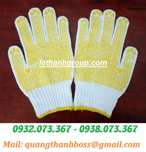 BAO TAY PHỦ HẠT NHỰA MÀU VÀNG