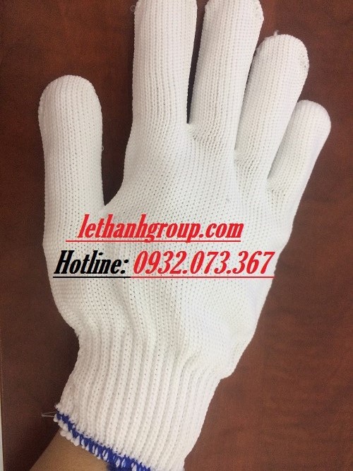 Găng tay len poly trắng Găng tay len poly trắng