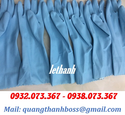 GĂNG TAY CAO SU HƯỚNG DƯƠNG MÀU XANH