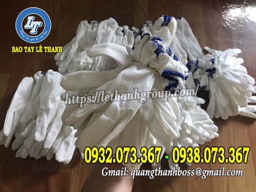 GĂNG TAY TRẮNG POLY LETHANHGROUP, SẢN XUẤT GIÁ RẺ TPHCM GĂNG TAY THUN T5 BO