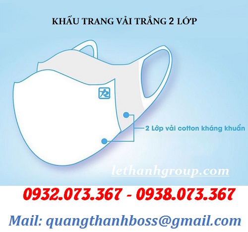 CẤU TẠO KHẨU TRANG VẢI TRẮNG 2 LỚP