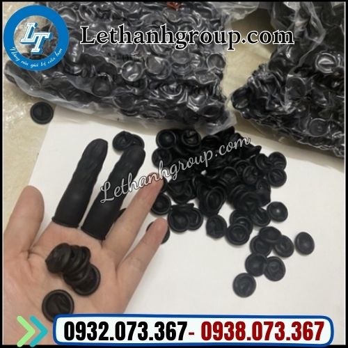 bán sỉ rẻ bao ngón tay cao su y tế màu đen trơn bán sỉ rẻ bao ngón tay cao su y tế màu đen trơn