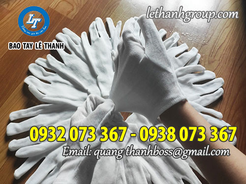 Nhận may găng tay vải cotton, poly chào đón Tết Bao tay vải thun trắng T10