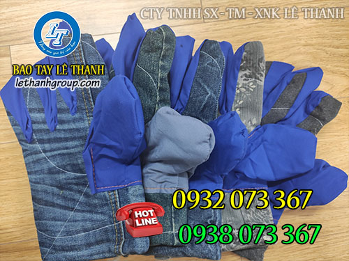 Găng tay chống nóng bằng vải jean Găng tay vải jean