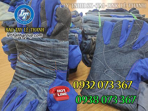Găng tay chống nóng bằng vải jean Găng tay vải jean