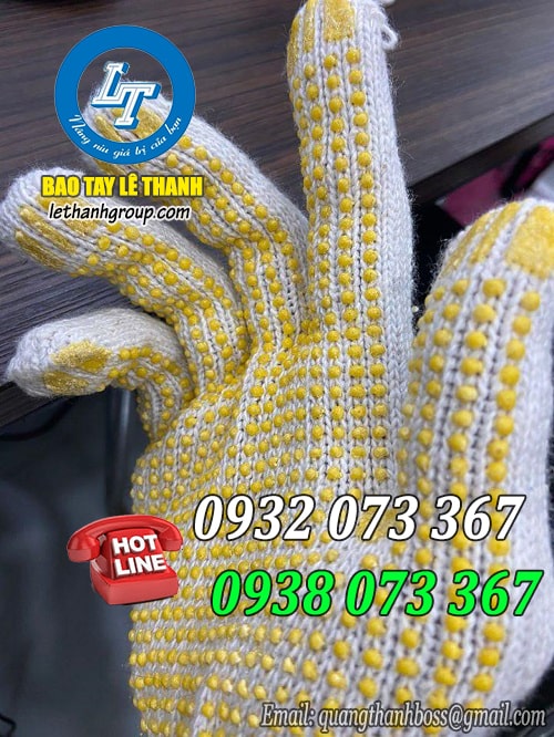 Giá bao tay phủ hạt nhựa cho năm mới Găng tay phủ hạt nhựa vàng