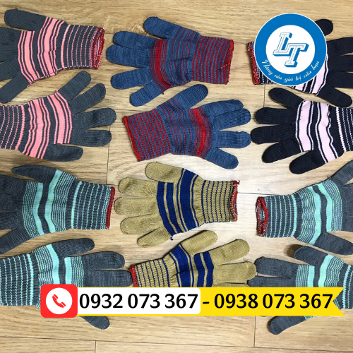 Bao tay len sọc nhiều màu giá sỉ bao tay len sọc