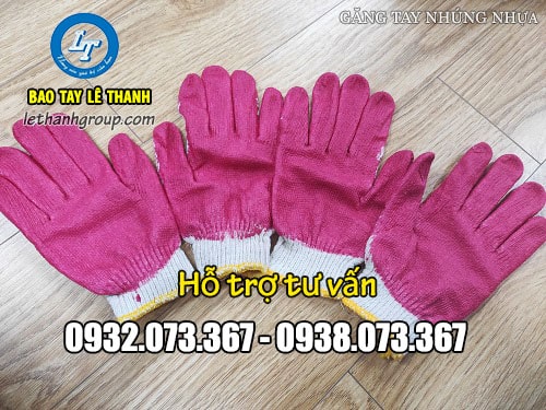 Giá bao tay nhúng nhựa theo từng trọng lượng Bao tay nhúng nhựa đỏ 80g