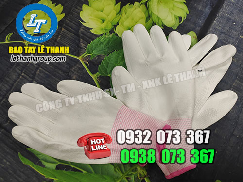 Bao tay phủ pu ngón, pu bàn tay giá rẻ cho đại lý, nhà phân phối Bao tay phủ pu bàn trắng