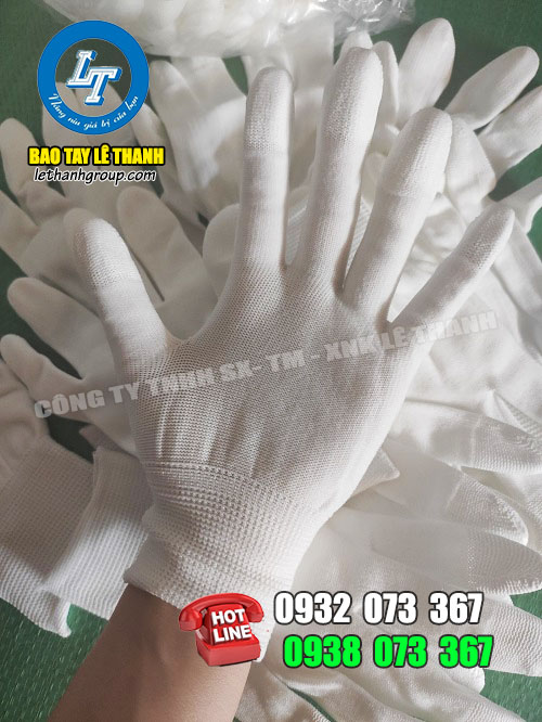 Bao tay phủ pu ngón, pu bàn tay giá rẻ cho đại lý, nhà phân phối Bao tay phủ pu ngón màu trắng