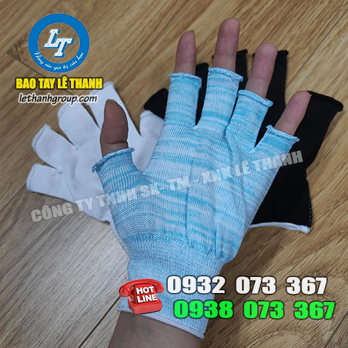 Găng tay vải thun hở 5 ngón giá sỉ rẻ Bao tay vải thun hở 5 ngón