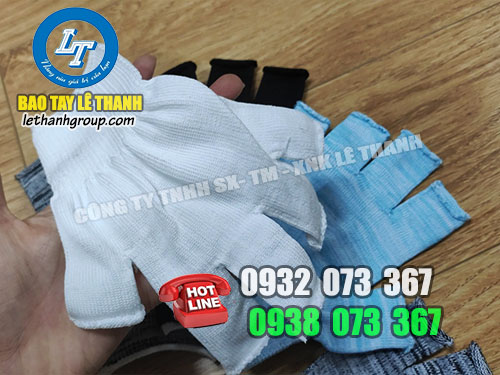 Găng tay vải thun hở 5 ngón giá sỉ rẻ Bao tay vải thun hở 5 ngón