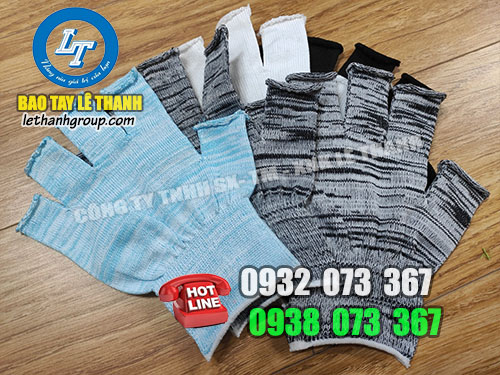 Găng tay vải thun hở 5 ngón giá sỉ rẻ Bao tay vải thun hở 5 ngón