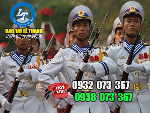 bao tay vải thun trắng giá rẻ đón Tết Ứng dụng bao tay vải thun trắng trong diễu binh