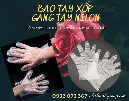 Bao tay nilon, găng tay xốp dùng 1 lần Bao tay nilon
