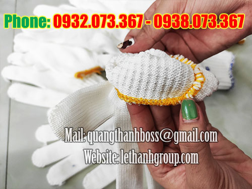 Mua găng tay len bảo hộ màu kem giá tốt Mua găng tay len bảo hộ màu kem giá tốt