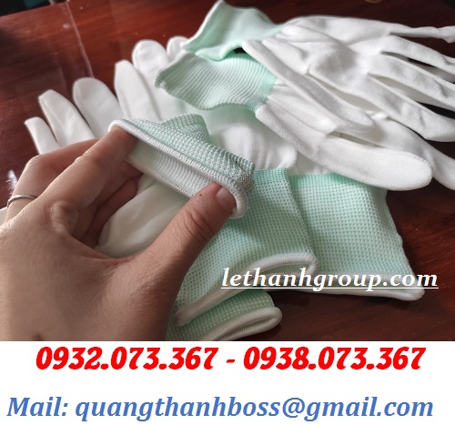 BAO TAY VẢI MỎNG TRẮNG VIỀN CỔ XANH