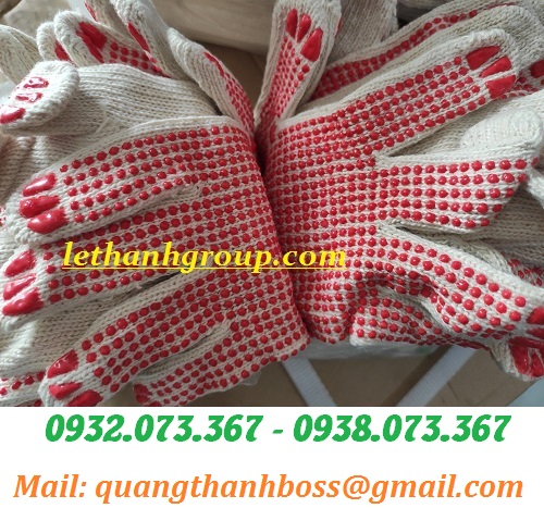 BAO TAY PHỦ HẠT NHỰA MÀU ĐỎ