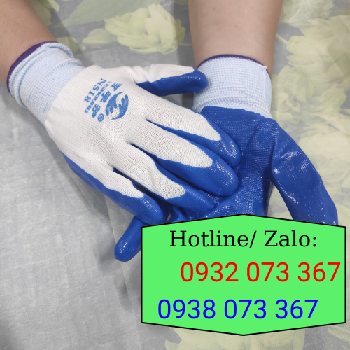 Địa chỉ sản xuất và phân phối các loại găng tay bảo hộ giá sỉ rẻ tại TPHCM găng tay len phủ nitrile xanh