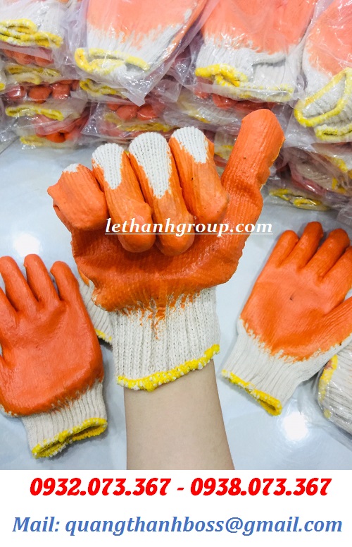 GĂNG TAY NHÚNG NHỰA MÀU CAM