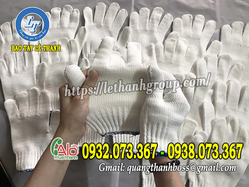 GĂNG TAY TRẮNG POLY LETHANHGROUP, SẢN XUẤT GIÁ RẺ TPHCM GĂNG TAY TRẮNG POLY CO DÃN