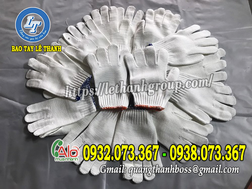 GĂNG TAY TRẮNG POLY LETHANHGROUP, SẢN XUẤT GIÁ RẺ TPHCM GĂNG TAY LEN TRẮNG POLY