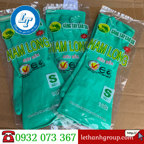 Bán rẻ găng tay cao su Nam Long 1 gói/ 10 đôi tại Lê Thanh găng tay cao su