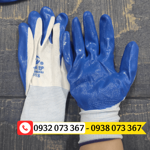 Găng tay phủ sơn xanh giá rẻ bịch 12 đôi găng tay phủ sơn xanh