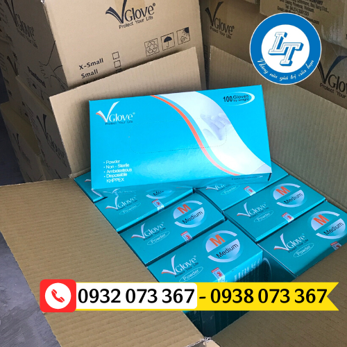 Găng tay cao su y tế không bột giá rẻ đủ màu găng tay cao su vglove