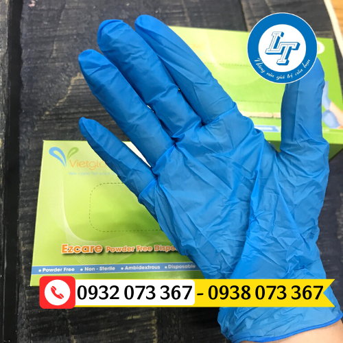 Găng tay cao su y tế không bột giá rẻ đủ màu găng tay cao su màu xanh